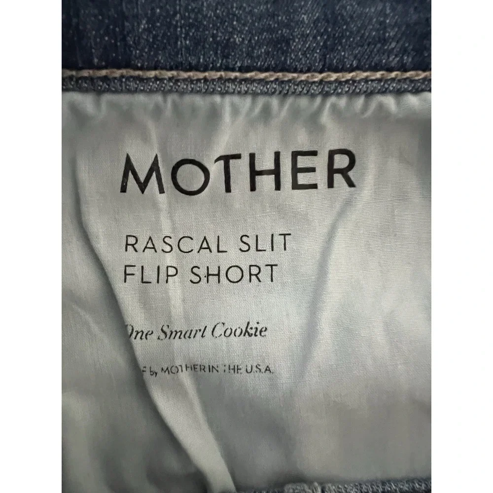 MOTHER Rascal Slit Flip Short One Smart Cookie Blue Size 26